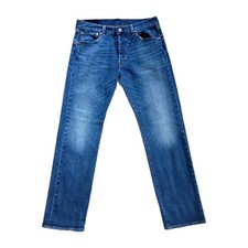 Levi's 501 Blue Denim Jeans Straight Leg Mid Rise Button Fly 5-Pocket