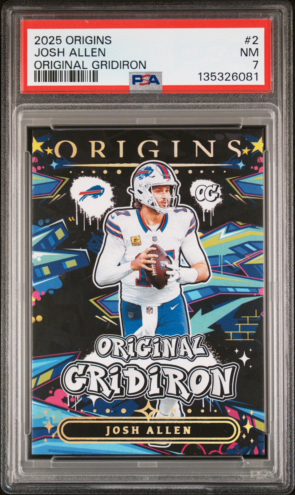 2025 PANINI ORIGINS ORIGINAL GRIDIRON #2 JOSH ALLEN PSA 7 view 1