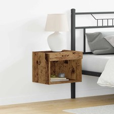 Wand Nachttisch mit LED-Leuchten Nachtschrank Wandschrank TV Schrank vidaXL