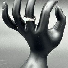 Larimar Sterling Silver Ring Size 8.25 925 Oval Cabochon Caribbean Blue Stone