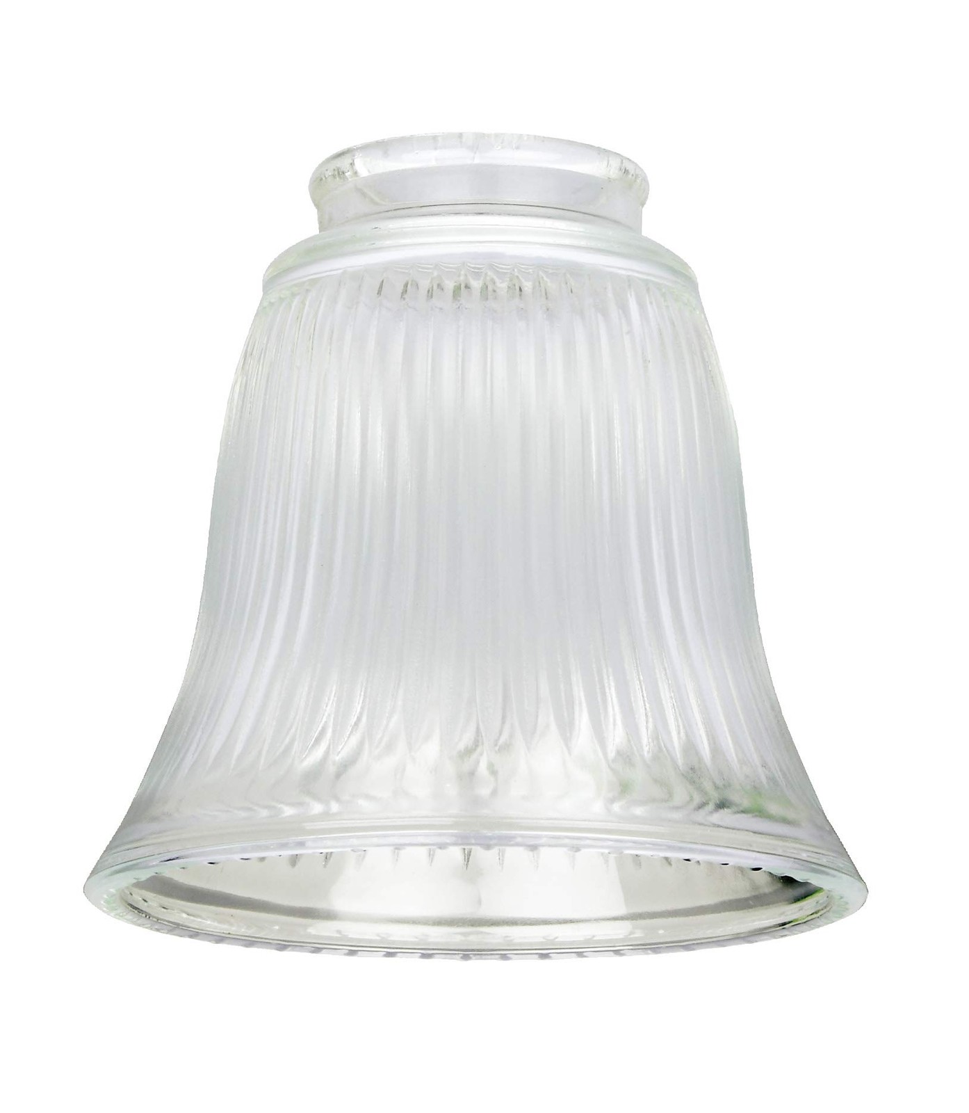 Abat-jour cloche nervurée verre blanc 12 cm pour suspension et applique