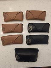 Lot of 7 Ray-Ban Soft Sunglass Cases   Mixed Brown/Black   Genuine