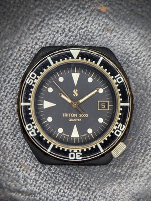 Rare Vintage Black and Gold Scubapro Triton 2000 PVD  Scubaquartz 