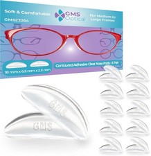 GMS Optical 2.5 Thick / 18mm Long Length - Anti-Slip Adhesive Clear - 2 Pack