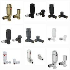 Thermostatic TRV Angled/Corner/Straight Lockshield Radiator Valves 