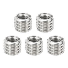 5 Pcs 1/4" Female to 3/8" Male Convert Screw Adapter Mounting, Silver