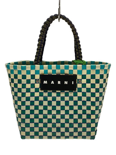 MARNI Basket Bag -- Green Check