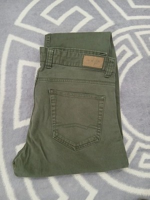 Canda Herren Stretch Hose Gr. W34 L32 Grün Khaki Jeans Chino Top Zustand