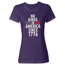 No Kings In America Since 1776 - Resist Protest Ladies' Crewneck T-Shirt