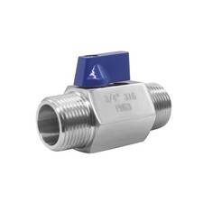Stainless Steel 316 Ball Valve 3/4" NPT Male x 3/4" NPT Male Shut Off Valve f...
