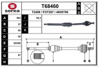 Antriebswelle Vorne Rechts 963Mm FüR Ford C-Max Ii Dxa Van 1.5 1.6 2.0 10-20