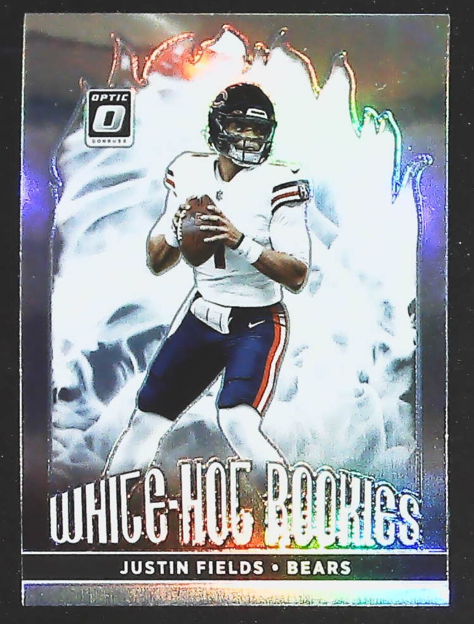 2021 Donruss Optic Justin Fields White Hot Rookies Prizm #WHR-2 Chicago Bears