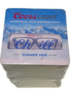 Coors Light Beer 100 Paper Coasters Limited Edition Summer 2020