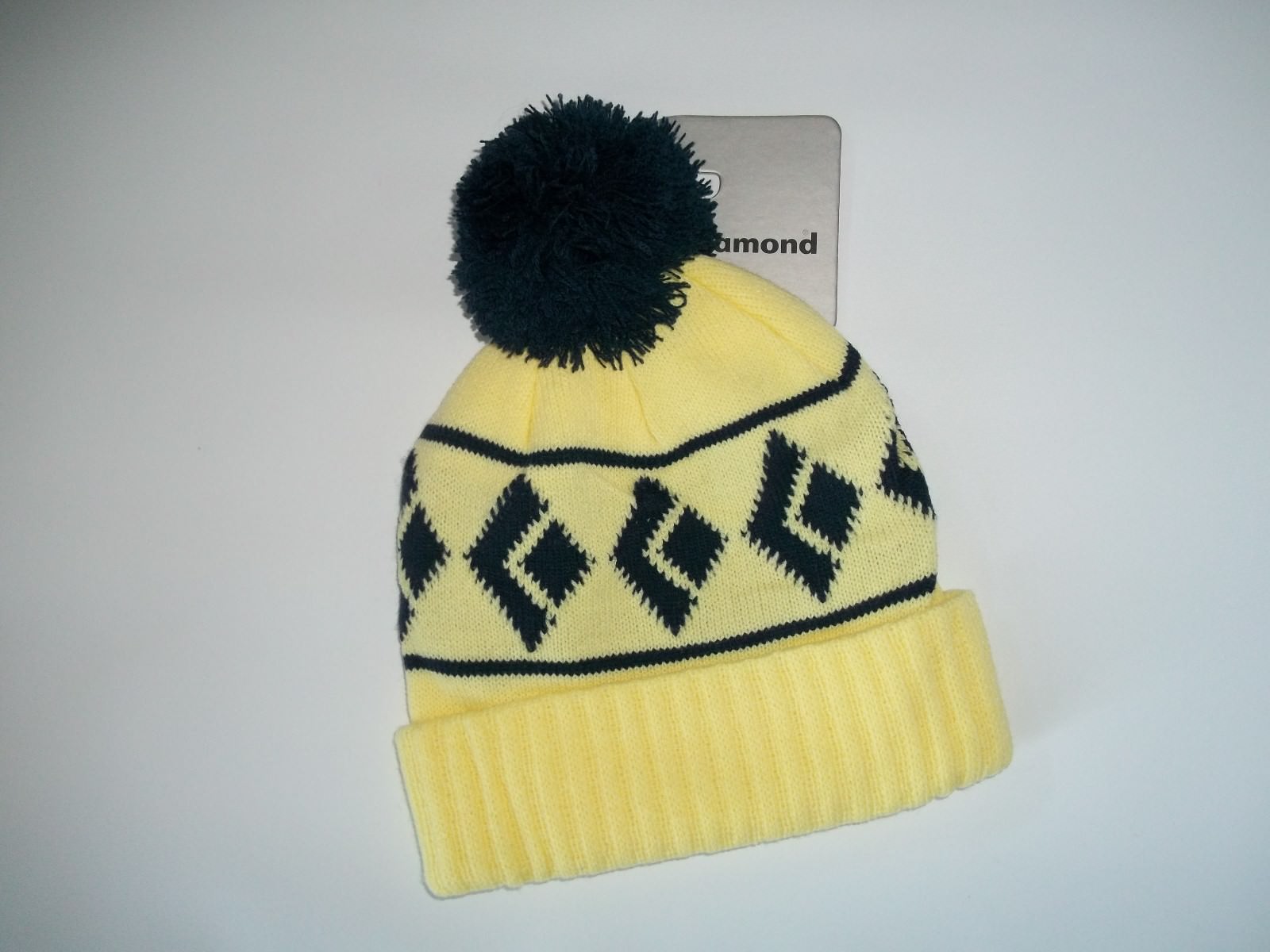 blue and yellow beanie hat