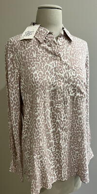 Women s Animal/Leopard Print Blouse Top Sz Small NWT Career/Business Blush/Taupe
