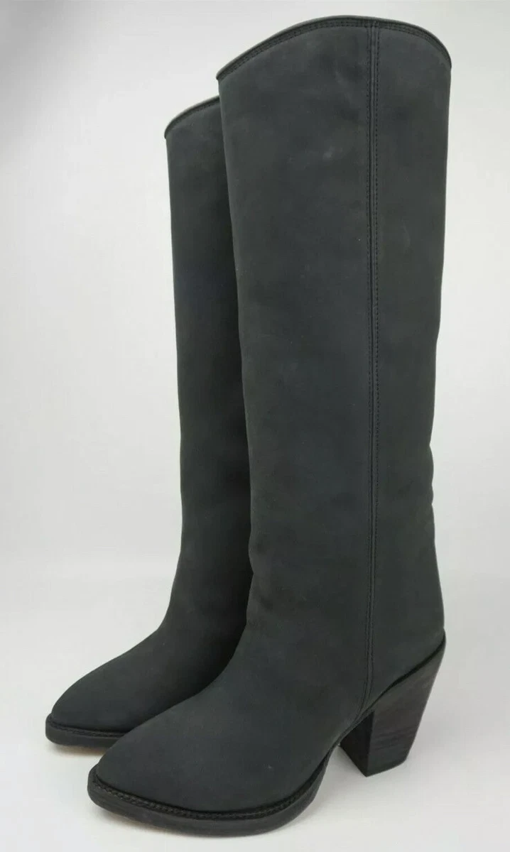 NEW YEEZY Season 5 Nubuck Leather Knee High Cowboy Boots Graphite 6US 36