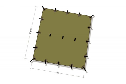 DD Recycled - Tarp 3 olivgrün | 0x290 cm cm | PU3000 mm wetterfest Polyester... - Bild 3 von 4