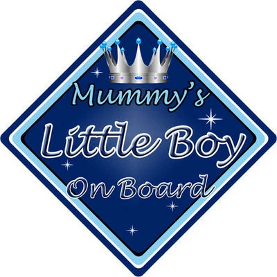 CAR SIGNS DIRECT Baby an Bord Autoschild ~ Mama kleiner Junge ~ d.blau