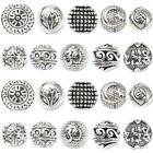 100Pcs Tibetan Style Beads Metal Round Antique Silver Beads for Jewelry Making