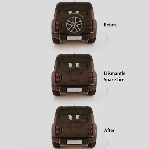 Rear Tire Wheel Cover Plate For Land Rover Defender 90 110 130 2020-2024 Blue - Picture 13 of 14