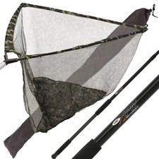 NGT Carp Fishing 42" Specimen Net & 2m Telescopic Screw Fix Handle Set Camo Mesh
