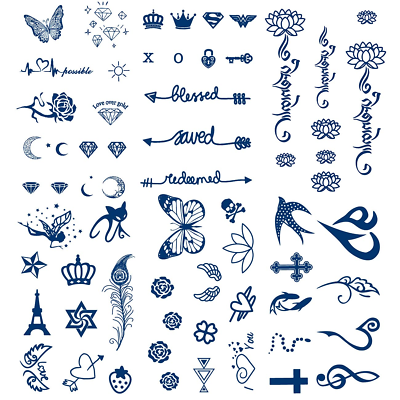 6 sheets Realistic Waterproof Semi-Permanent Tattoo Stickers Collection of  small fresh patterns Lasts 7-15 Days Perfect for for Women and girl | SHEIN  ASIA