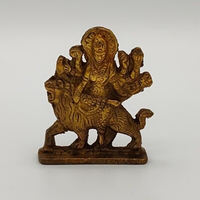 Durga Maa Small Brass Statue Figurine Devi Mata Idol Hindu Deity 2.5'' T x 2'' W