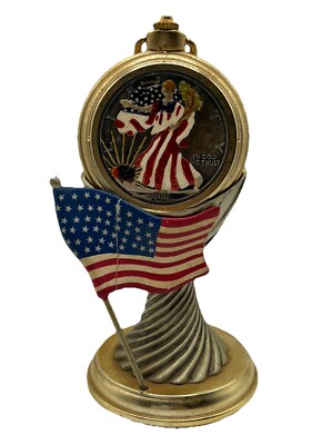Painted 2001 Liberty Silver Dollar 1oz American Eagle Pocket Watch