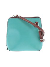 Vera Pelle Women Green Leather Crossbody Bag One Size