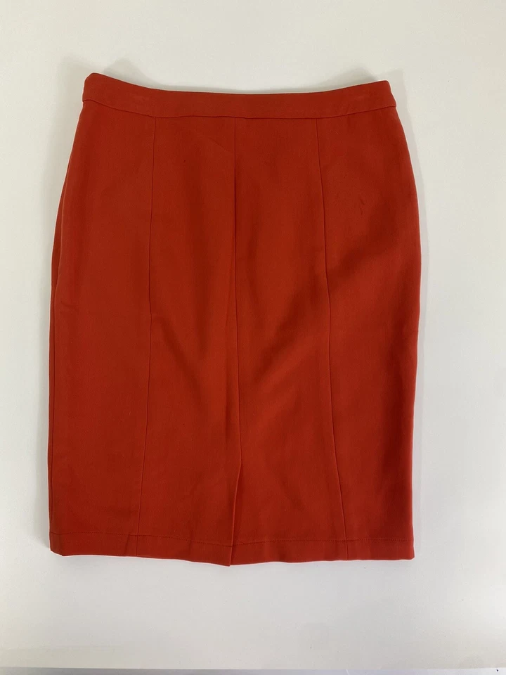 Falda lápiz Broadway & Broome rayón en rojo amapola para mujer talla 10” Foto 3 de 4