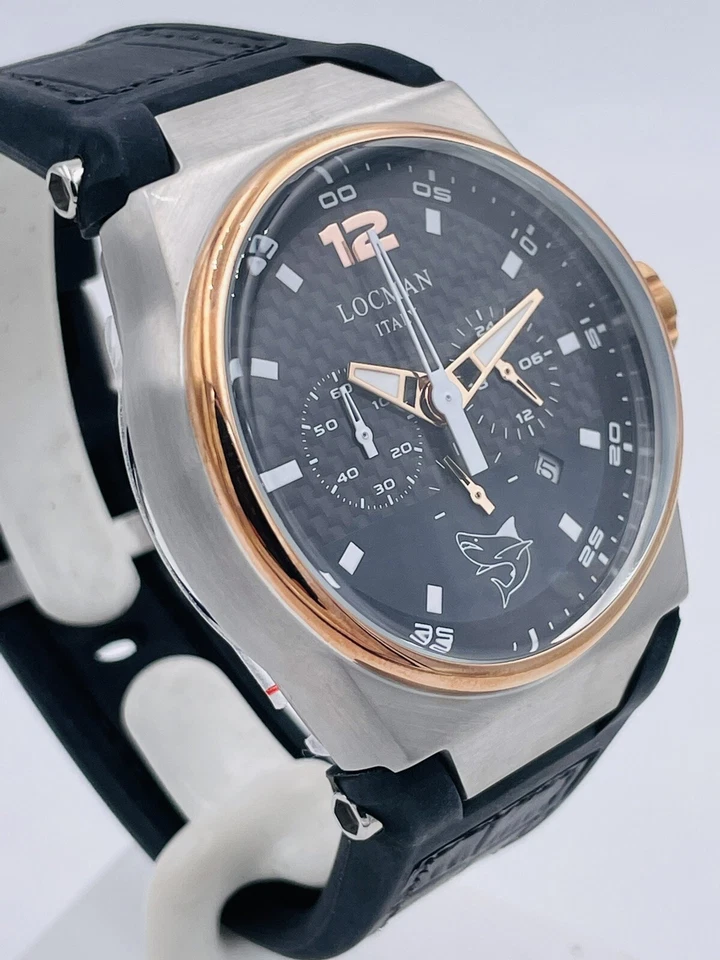 Reloj Locman Mare Cronógrafo Acero/Dorado 555AOK/641 44Mm Cuero Descuento Nuevo Foto 3 de 4