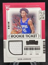 Keon Johnson 2021-22 Panini Contenders Rookie Ticket Rookie Card RC #RTS-KEO