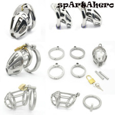 Chastity Belt Cage Device Stainless Steel Metal Male Restraint Spiked-ring Lock