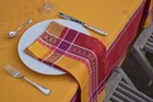 Jacquard Cotton Napkin 50X50 Cm Red Yellow With Paisley Pattern From France