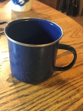 GSI Outdoors Stainless Steel Rim Enamelware Coffee Cup Graniteware  