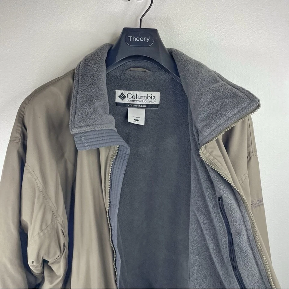 Chaqueta de invierno gris tostado COLUMBIA para hombre forro polar talla LT Foto 2 de 4