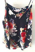 CES Femme Women's Sleeveless Spaghetti Strap Top Bright Floral USA made 3XL