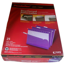 PendaFlex Hanging File Folders 4152 1/5 box of 25 Purple NEW B164 
