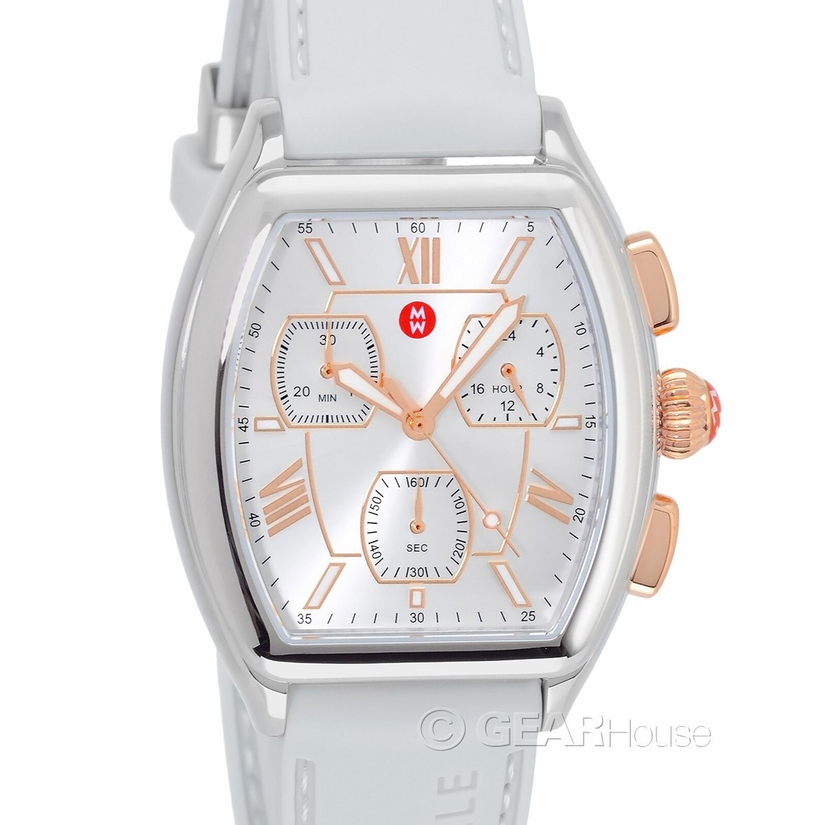 MICHELE Releve Womens Two-Tone Chronograph Watch Silver Rose 