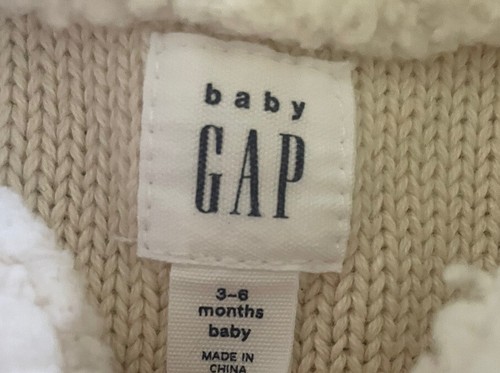 Baby Gap Unisex 3-6 Months Cream Cable Knit One Piece Sweater Play suit Romper - Picture 4 of 4