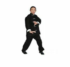 ProForce Gladiator Kung Fu Wushu Uniform - Black w/White Frog Button