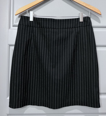 Womens Clothing Plus Size Black And White Striped Mini Skirt