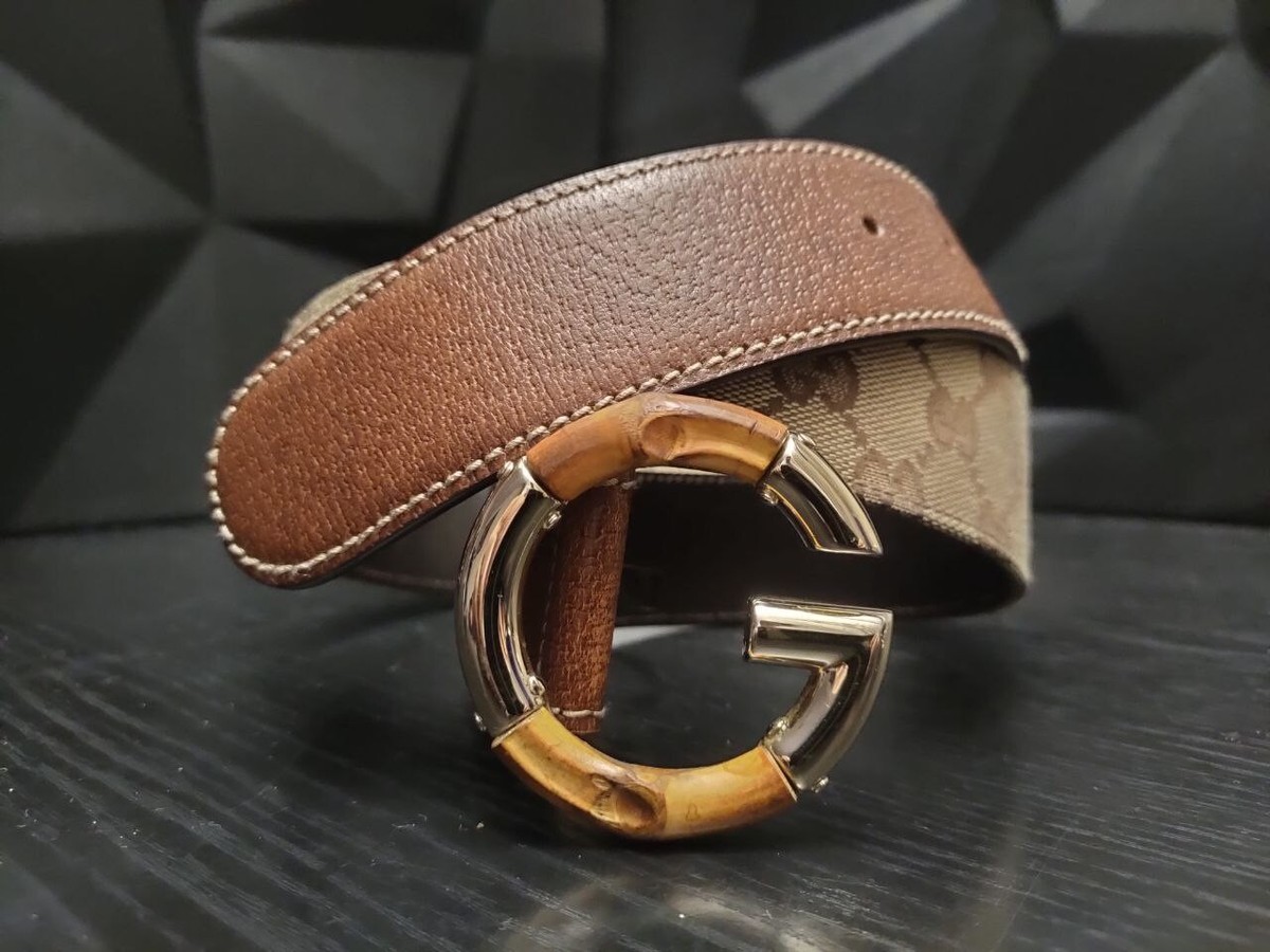 GUCCI MONOGRAM EBONY BAMBOO G LOGO BELT (80/32) | eBay GUCCI MONOGRAM EBONY BAMBOO G LOGO BELT (80/32) | eBay