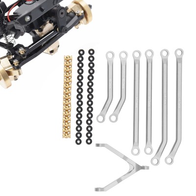 (Silber) 1/24 RC Tie Rod Kit CNC-Aluminium-Legierung High Clearance Pull Ro ZV