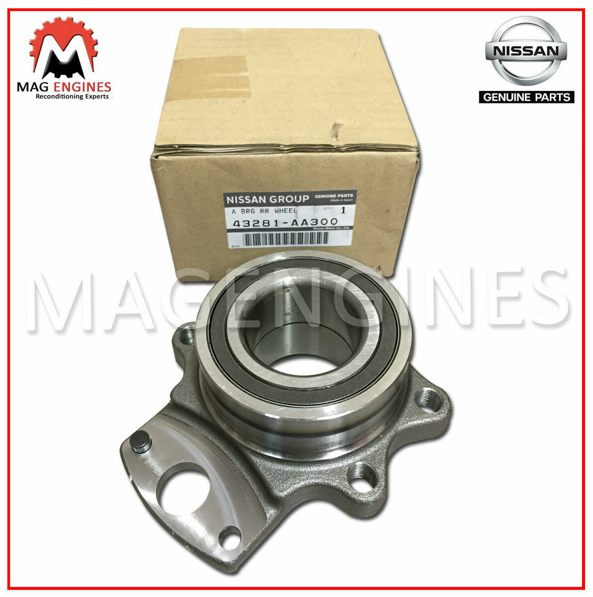 43281-AA300 GENUINE OEM REAR WHEEL BEARING & HUB ASSEMBLY, LH