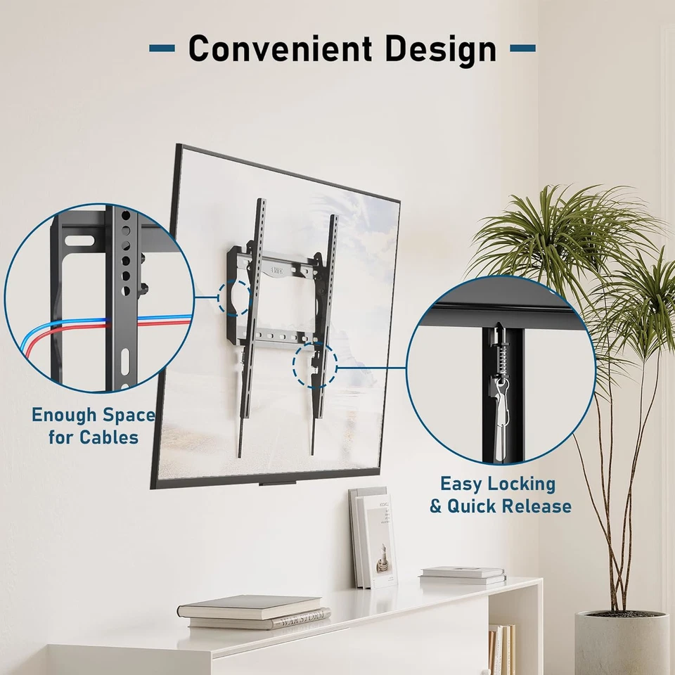 BONTEC TV Wall Mount Bracket for Most 26-65 inch LCD/LED/OLED Flat Curved TVs, x - Image 4 of 4
