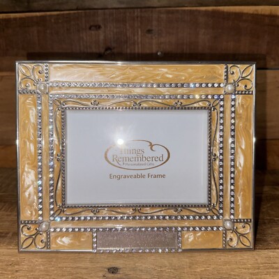 Things Remembered Jeweled & Swirled Gold Enamel Picture Frame, Fits 3.5'' by 5''