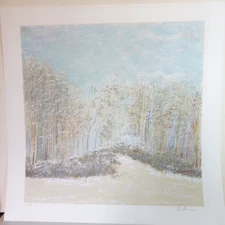 Eda Varricchio Serigraph Print Signed Limited Numbered Early Snow Trees 136/350