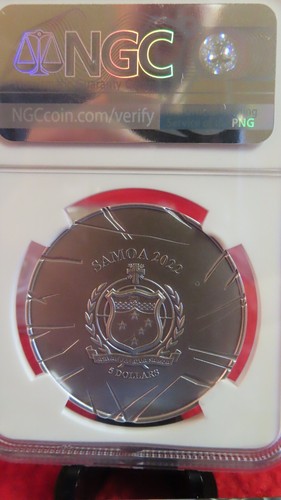 2022 Batman Two Face 1 Oz Silver NGC MS70 Antiqued $5 Samoa Coin - Picture 9 of 11