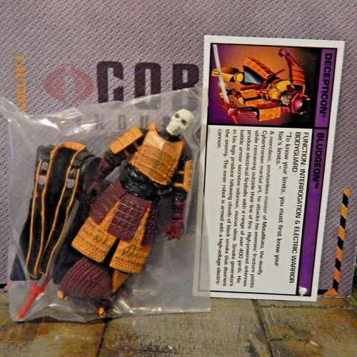 GI JOE ~ 2013 BLUDGEON ~ SDCC TRANSFORMERS AUTOBOT COBRA ~ SAMURAI & FILE CARD